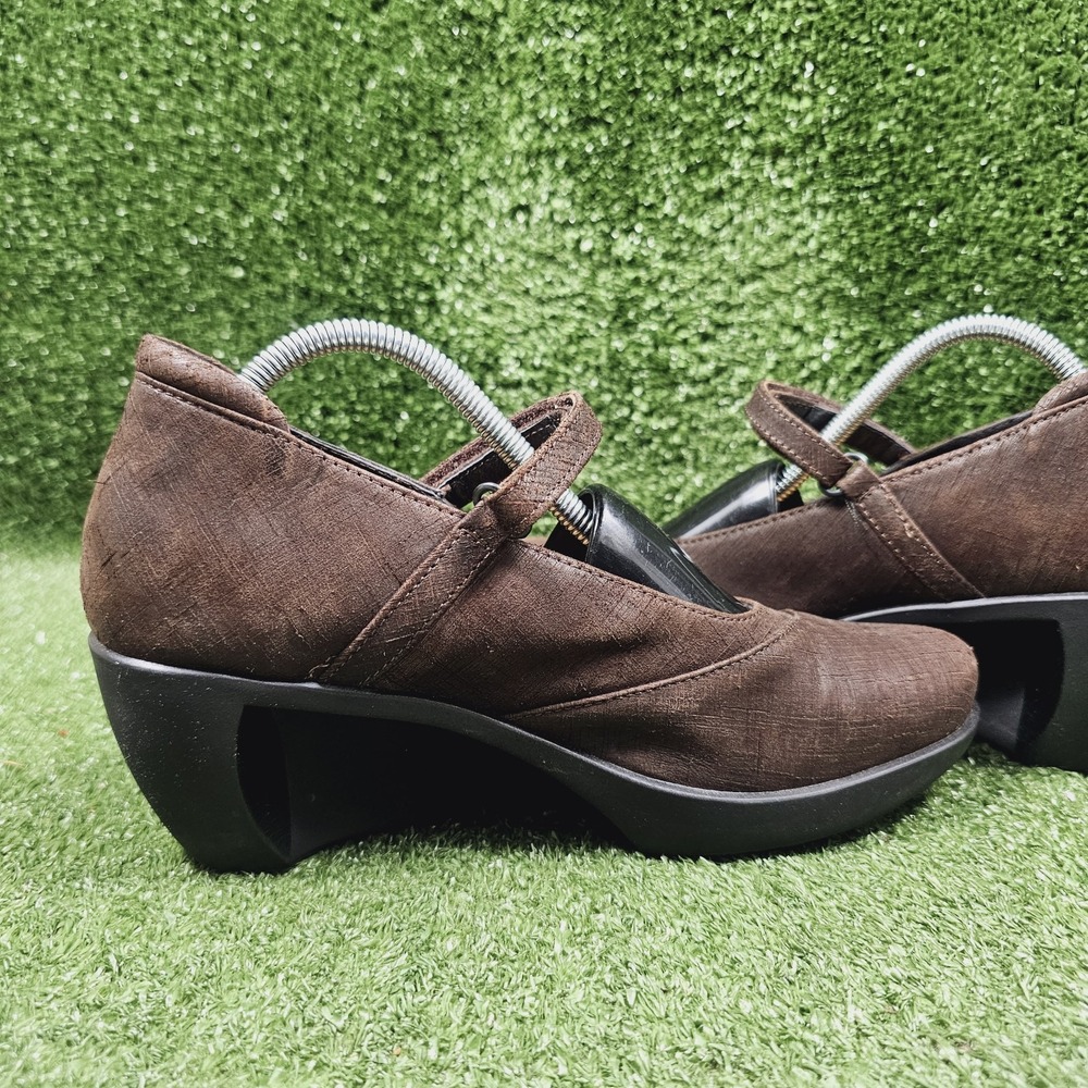 NAOT Day Mary Jane Brown Leather Wedge Heels Pumps Womens Size EU 38 US 7 - Picture 7 of 11